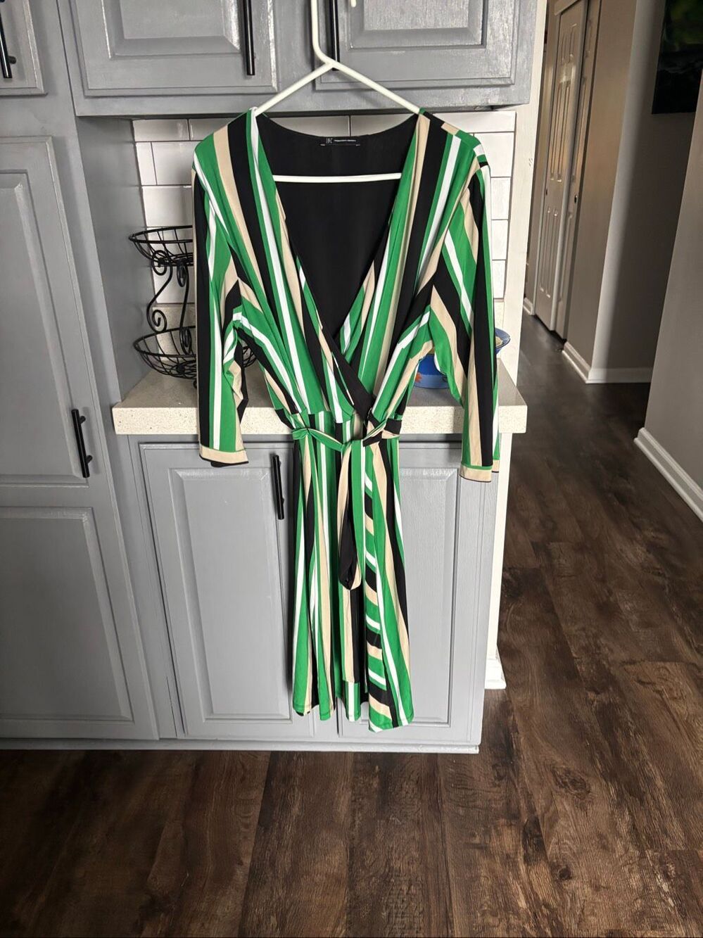 INC mock wrap dress